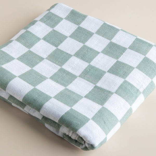 Moss Check Swaddle
