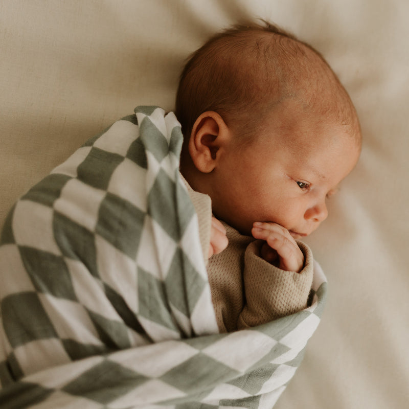 Moss Check Swaddle