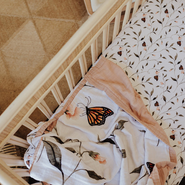 Fly Away, Butterfly Cot Sheet